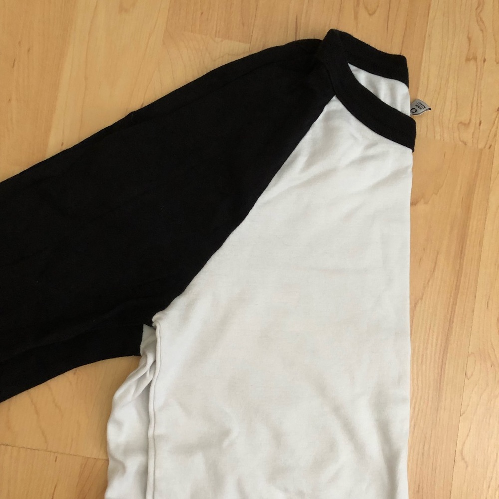 Black and white baseball tee